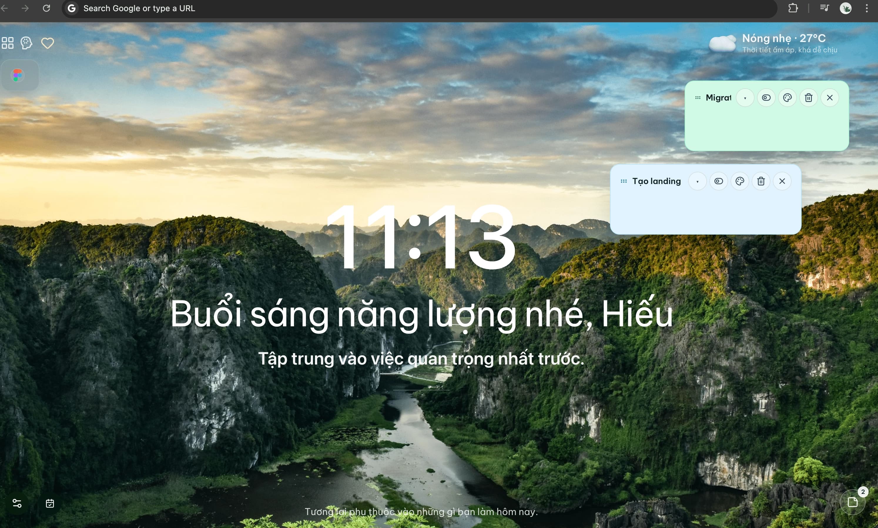 Luxe new tab preview